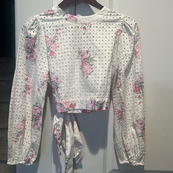 Loveshack Fancy Kinda Crop Wrap Top, Spanish Lavendar, in XS. - Picture 5 of 10